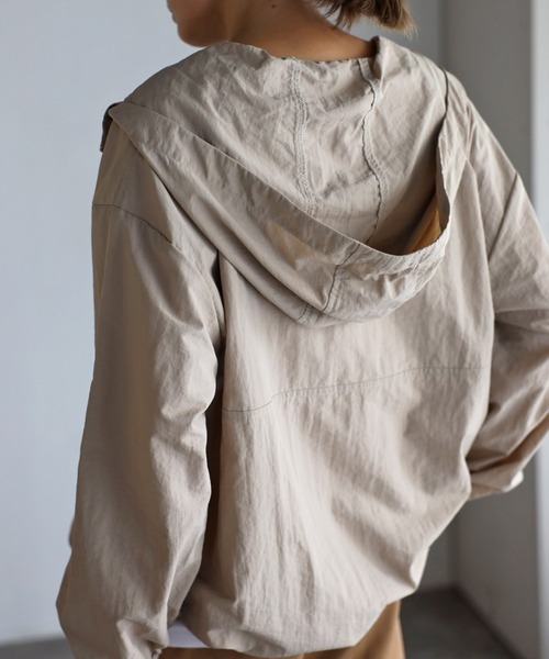 Bonjour Sagan（ボンジュールサガン）の「ハーフジップマウンテンパーカー（マウンテンパーカー・レディース・グレイッシュベージュ/ブラック・FREE）」の17枚目の写真