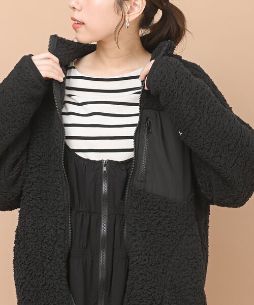 rps（アールピーエス）の「ハイネックボアブルゾン（ブルゾン・レディース・ブラック/ベージュ/アイボリー・M）」の12枚目の写真