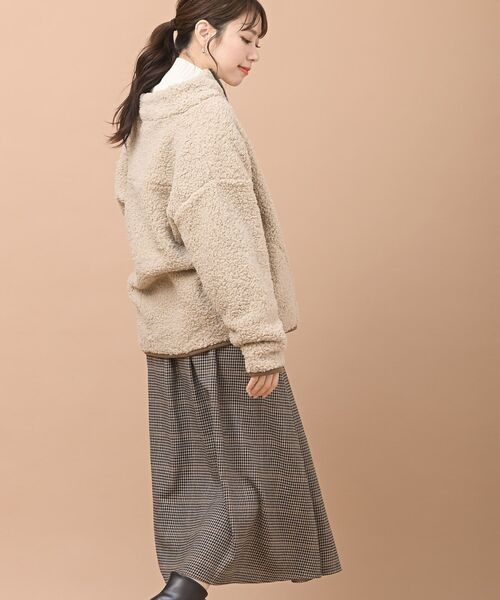 rps（アールピーエス）の「ハイネックボアブルゾン（ブルゾン・レディース・ブラック/ベージュ/アイボリー・M）」の9枚目の写真