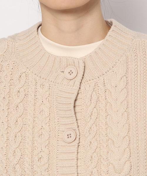 studio CLIP（スタディオクリップ）の「5ゲージパッチワークニットベスト（ベスト・レディース・カーキ/アイボリー/ブラウン/マスタード・FREE）」の11枚目の写真