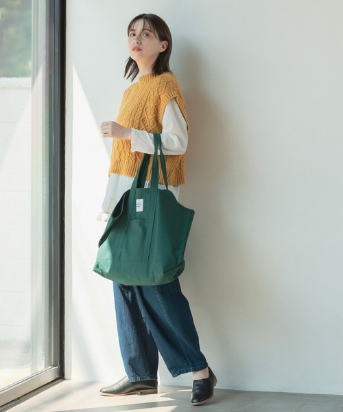 studio CLIP（スタディオクリップ）の「5ゲージパッチワークニットベスト（ベスト・レディース・カーキ/アイボリー/ブラウン/マスタード・FREE）」の12枚目の写真