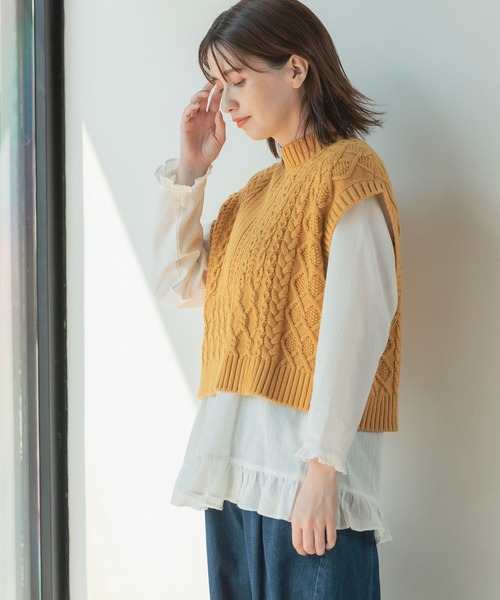 studio CLIP（スタディオクリップ）の「5ゲージパッチワークニット