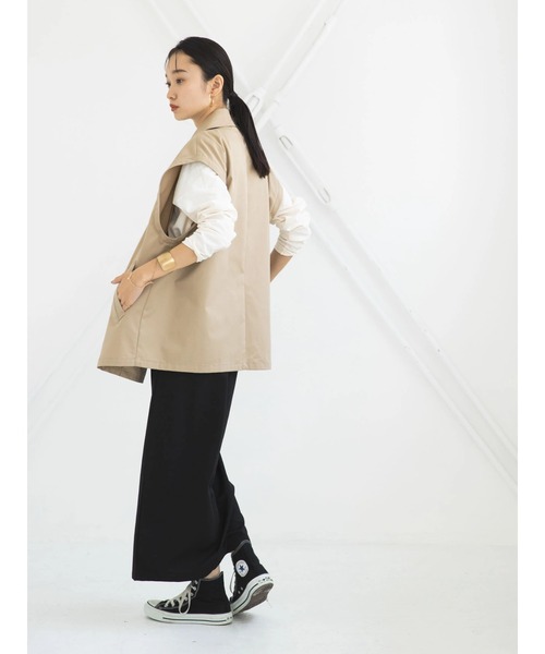 earth music&ecology(アースミュージックアンドエコロジー)の「2WAY ショートトレンチコート(トレンチコート・レディース・ベージュ/ブルー・FREE)」の21枚目の写真