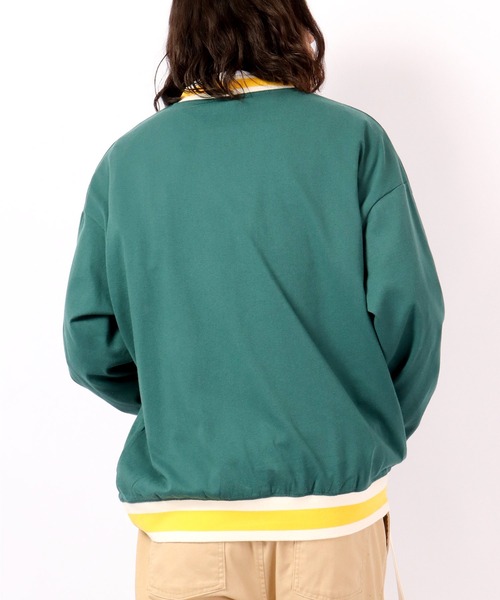 A.T,C in the attic homme（エーティーシーインジアティックオム）の「ラインVネック カレッジワッペン ビッグシルエット ワイドロンT（Tシャツ/カットソー・メンズ・ホワイト/ブラック/グリーン・M/L）」の20枚目の写真