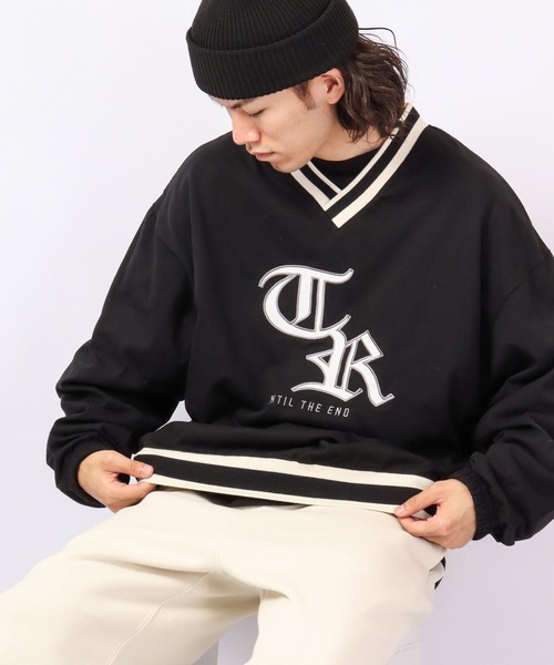 A.T,C in the attic homme（エーティーシーインジアティックオム）の「ラインVネック カレッジワッペン ビッグシルエット ワイドロンT（Tシャツ/カットソー・メンズ・ホワイト/ブラック/グリーン・M/L）」の11枚目の写真
