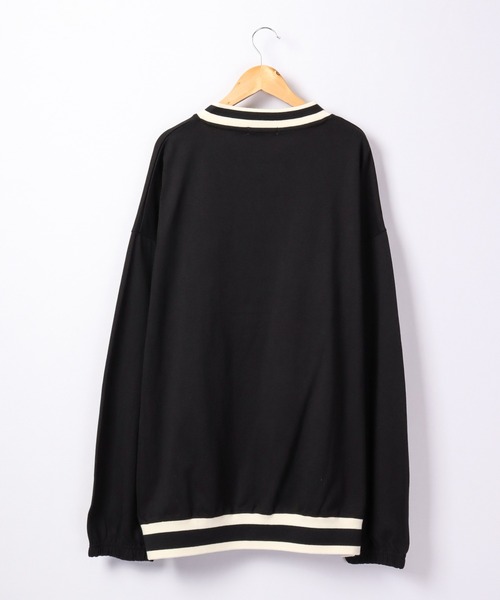 A.T,C in the attic homme（エーティーシーインジアティックオム）の「ラインVネック カレッジワッペン ビッグシルエット ワイドロンT（Tシャツ/カットソー・メンズ・ホワイト/ブラック/グリーン・M/L）」の10枚目の写真