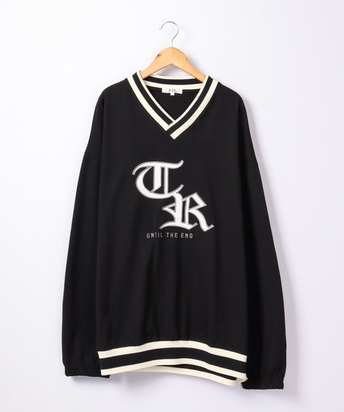 A.T,C in the attic homme（エーティーシーインジアティックオム）の「ラインVネック カレッジワッペン ビッグシルエット ワイドロンT（Tシャツ/カットソー・メンズ・ホワイト/ブラック/グリーン・M/L）」の9枚目の写真