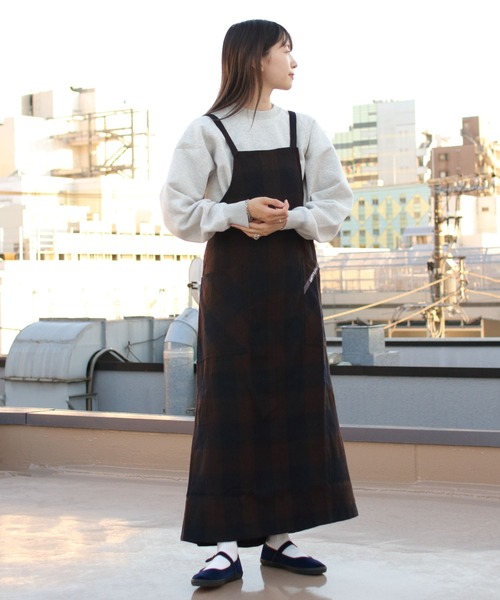 SMITH'S(スミス)の「SMITH'S/スミス ポーレットジャンパードレス PAULLET JUMPER DRESS 2575-0150(ジャンパースカート・レディース・ネイビー/ブラウン・S)」の4枚目の写真