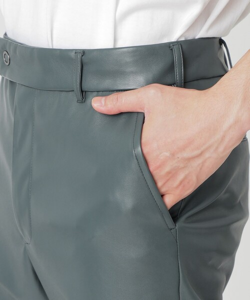 Education from Youngmachines（エデュケーションフロムヤングマシーン）の「【Education from Youngmachines】シンセティックレザー フレアパンツ（その他パンツ・メンズ・ブラック/グリーン系その他3・L/M）」の6枚目の写真