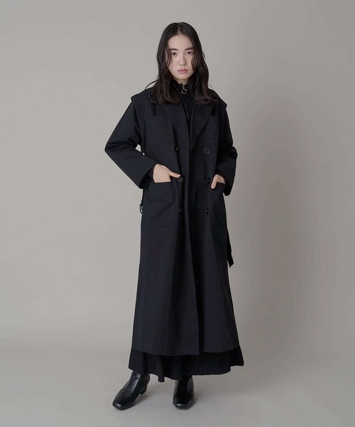 A de a.v.v(アードアー・ヴェ・ヴェ)の「袖取外し2WAYチェスターコート(チェスターコート・レディース・ブルー/ベージュ/ブラック・38/36)」の2枚目の写真