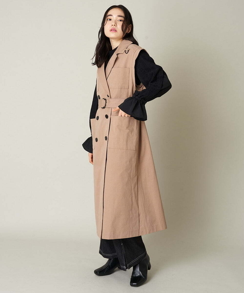 A de a.v.v(アードアー・ヴェ・ヴェ)の「袖取外し2WAYチェスターコート(チェスターコート・レディース・ブルー/ベージュ/ブラック・38/36)」の8枚目の写真