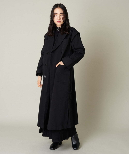 A de a.v.v(アードアー・ヴェ・ヴェ)の「袖取外し2WAYチェスターコート(チェスターコート・レディース・ブルー/ベージュ/ブラック・38/36)」の11枚目の写真