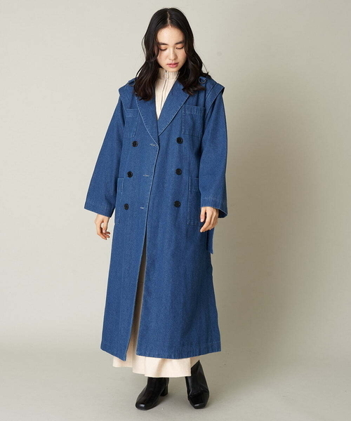 A de a.v.v(アードアー・ヴェ・ヴェ)の「袖取外し2WAYチェスターコート(チェスターコート・レディース・ブルー/ベージュ/ブラック・38/36)」の19枚目の写真