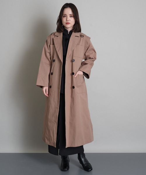 A de a.v.v(アードアー・ヴェ・ヴェ)の「袖取外し2WAYチェスターコート(チェスターコート・レディース・ブルー/ベージュ/ブラック・38/36)」の3枚目の写真