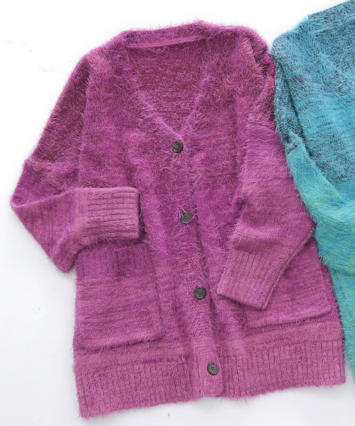 n'OrLABEL（ノアールレーベル）の「【廃盤】『シャギーグラデーションニットカーディガン』（カーディガン/ボレロ・レディース・パープル/ブルーグリーン・FREE）」の15枚目の写真