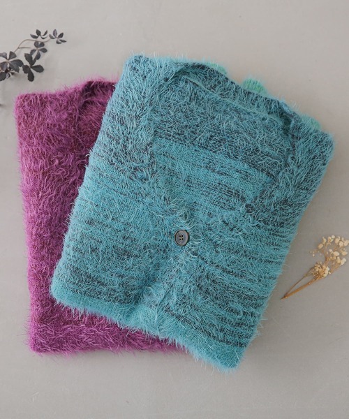 n'OrLABEL（ノアールレーベル）の「【廃盤】『シャギーグラデーションニットカーディガン』（カーディガン/ボレロ・レディース・パープル/ブルーグリーン・FREE）」の16枚目の写真