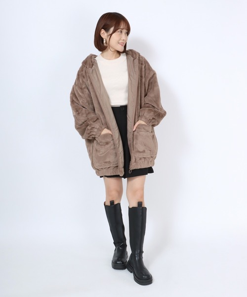Salong hameu(サロン ハミュー)の「フェイクファー フルジップパーカー/ブルゾンジャケット(ブルゾン)」 - WEAR