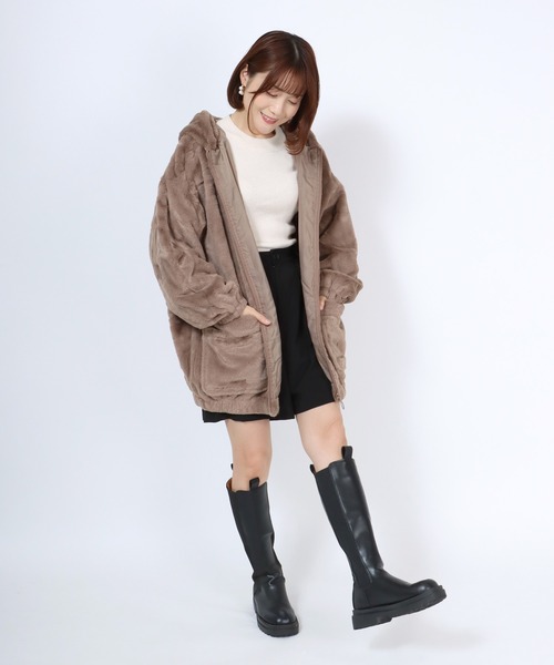 Salong hameu(サロン ハミュー)の「フェイクファー フルジップパーカー/ブルゾンジャケット(ブルゾン)」 - WEAR