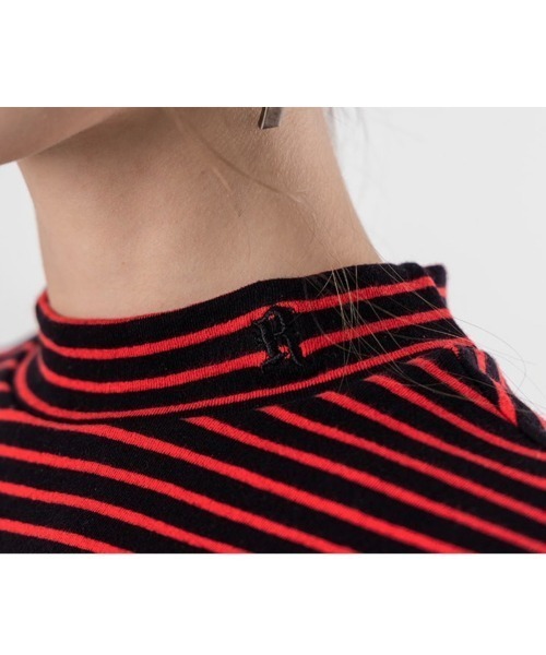 runningHIGH（ランニングハイ）の「【runningHIGH/ランニングハイ】STRIPE MOCK NECK SLIM TOP