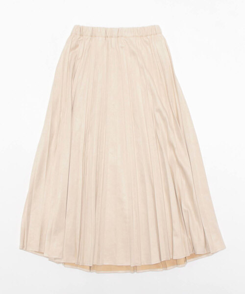 ottilie（オティーリエ）の「【 ottilie / オティーリエ 】 ポンチスエードプリーツスカート（スカート・レディース・アイボリー/グレイッシュベージュ/ダークグレー・FREE）」の2枚目の写真