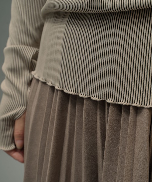 ottilie（オティーリエ）の「【 ottilie / オティーリエ 】 ポンチスエードプリーツスカート（スカート・レディース・アイボリー/グレイッシュベージュ/ダークグレー・FREE）」の8枚目の写真