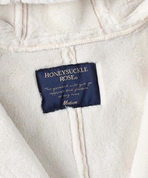 HONEYSUCKLE ROSE（ハニーサックルローズ）の「【HONEYSUCKLE ROSE】フェイクムートンジャケット（ブルゾン・レディース・ブラウン/オフホワイト・M/L）」の6枚目の写真