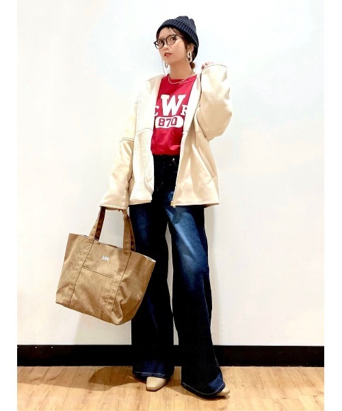HONEYSUCKLE ROSE（ハニーサックルローズ）の「【HONEYSUCKLE ROSE】フェイクムートンジャケット（ブルゾン・レディース・ブラウン/オフホワイト・M/L）」の20枚目の写真