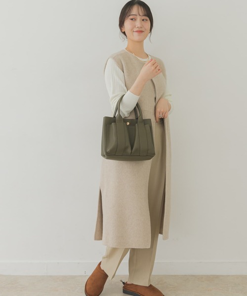 RODE SKO(ロデスコ)の「プチダブルポケットトートバッグ(トートバッグ・レディース・ブラック/カーキ/グレー系その他/ホワイト系その他/オレンジ・ONE)」の5枚目の写真