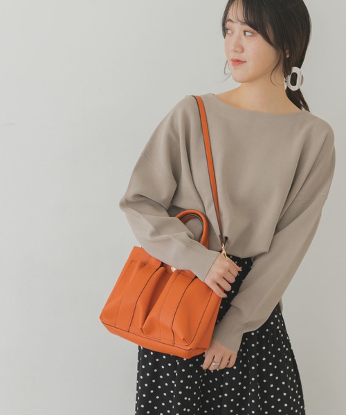RODE SKO(ロデスコ)の「プチダブルポケットトートバッグ(トートバッグ・レディース・ブラック/カーキ/グレー系その他/ホワイト系その他/オレンジ・ONE)」の16枚目の写真