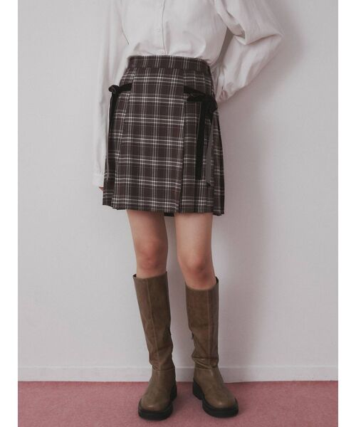 merry jenny(メリージェニー)の「チェックプリーツミニスカート(スカート・レディース・ブラウン/レッド/ブラック・FREE)」の3枚目の写真