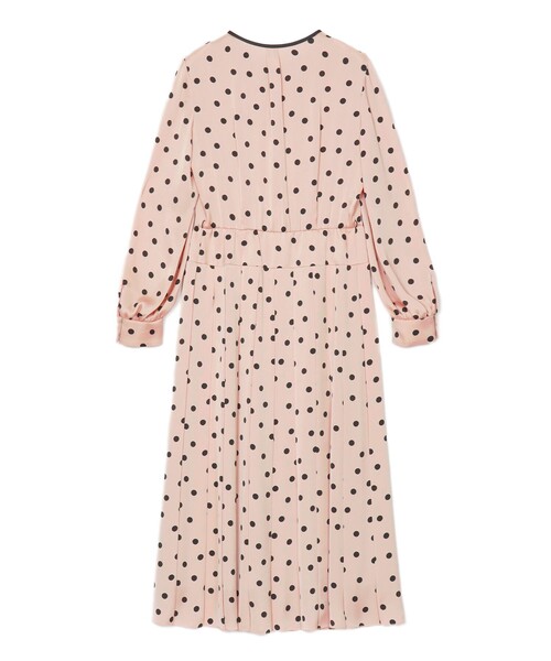 【216】アナイ　サテンドットプリーツ切り替え　ワンピース ANAYI（アナイ）の「サテンドットプリーツ切り替え ワンピース