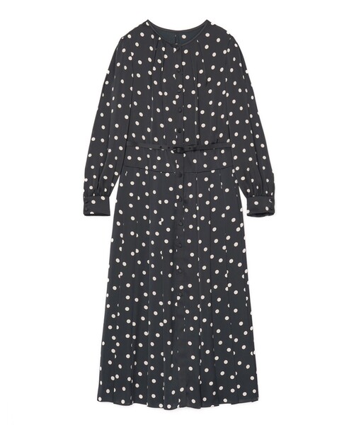 ANAYI（アナイ）の「サテンドットプリーツ切り替え ワンピース