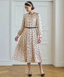 ANAYI | サテンドットプリーツキリカエ ワンピース(ワンピース)