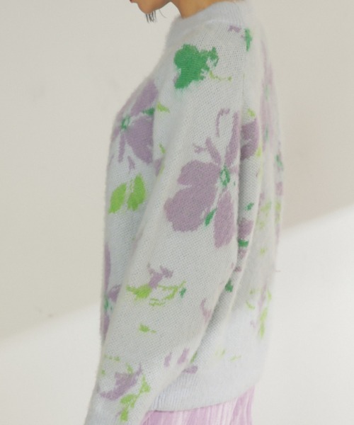 ROSE BUD(ローズバッド)の「<ホワイトWEB限定カラー>フラワージャカードニット(ニット/セーター・レディース・ブラック/ブルー/ホワイト系その他・ONE SIZE)」の11枚目の写真