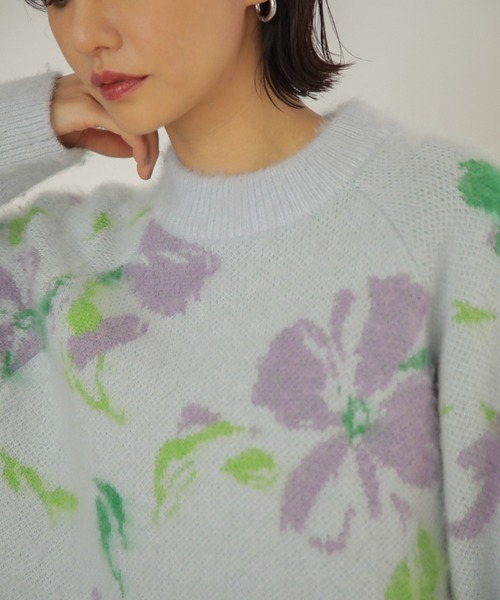 ROSE BUD(ローズバッド)の「<ホワイトWEB限定カラー>フラワージャカードニット(ニット/セーター・レディース・ブラック/ブルー/ホワイト系その他・ONE SIZE)」の15枚目の写真