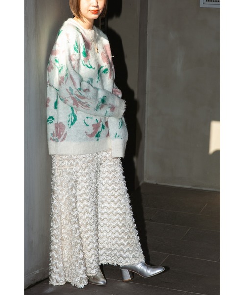 ROSE BUD(ローズバッド)の「<ホワイトWEB限定カラー>フラワージャカードニット(ニット/セーター・レディース・ブラック/ブルー/ホワイト系その他・ONE SIZE)」の21枚目の写真