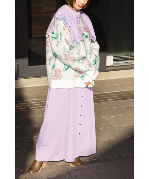 ROSE BUD(ローズバッド)の「<ホワイトWEB限定カラー>フラワージャカードニット(ニット/セーター・レディース・ブラック/ブルー/ホワイト系その他・ONE SIZE)」の19枚目の写真