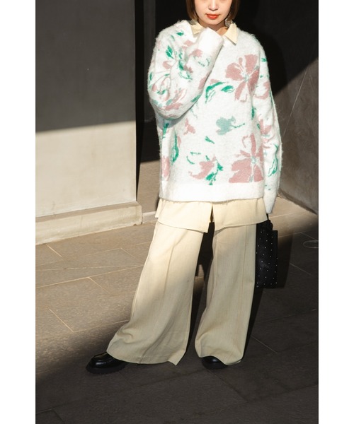 ROSE BUD(ローズバッド)の「<ホワイトWEB限定カラー>フラワージャカードニット(ニット/セーター・レディース・ブラック/ブルー/ホワイト系その他・ONE SIZE)」の17枚目の写真