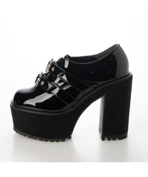Mafmof（マフモフ）の「Mafmof(マフモフ)13cmヒールダブルビジューバックル厚底シューズ（パンプス・レディース・ブラック・LL/M/S/L）」の5枚目の写真
