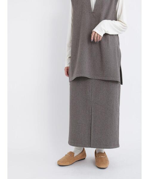 Samansa Mos2 blue（サマンサモスモスブルー）の「柄アソートナロースカート(セットアップ可)（スカート・レディース・モカ/ブラウン/ブラック・ﾌﾘ-）」の21枚目の写真