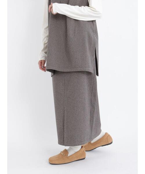 Samansa Mos2 blue（サマンサモスモスブルー）の「柄アソートナロースカート(セットアップ可)（スカート・レディース・モカ/ブラウン/ブラック・ﾌﾘ-）」の18枚目の写真