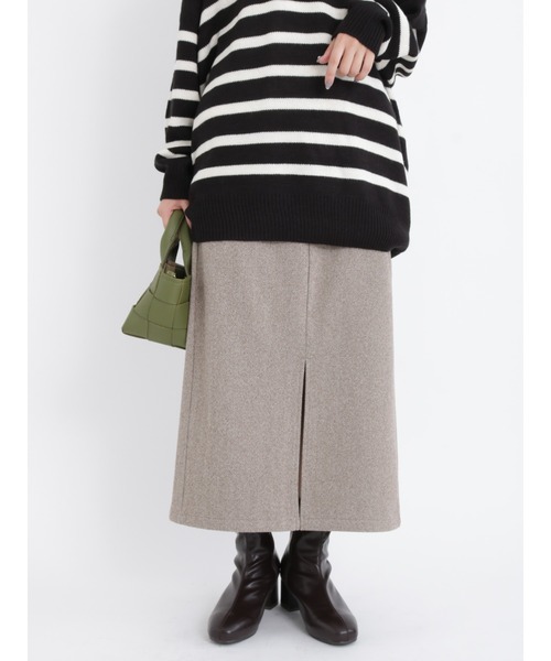 Samansa Mos2 blue（サマンサモスモスブルー）の「柄アソートナロースカート(セットアップ可)（スカート・レディース・モカ/ブラウン/ブラック・ﾌﾘ-）」の3枚目の写真