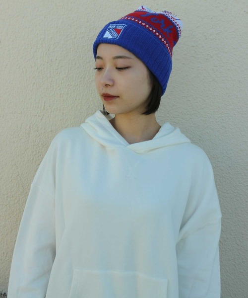 AMERICAN NEEDLE（アメリカンニードル）の「LAIDBACK / American Needle アメリカンニードル NHL PONPON PILLOW LINE KNIT CAP（ニットキャップ/ビーニー・レディース・ブラック系その他/ブルー系その他・FREE）」の8枚目の写真