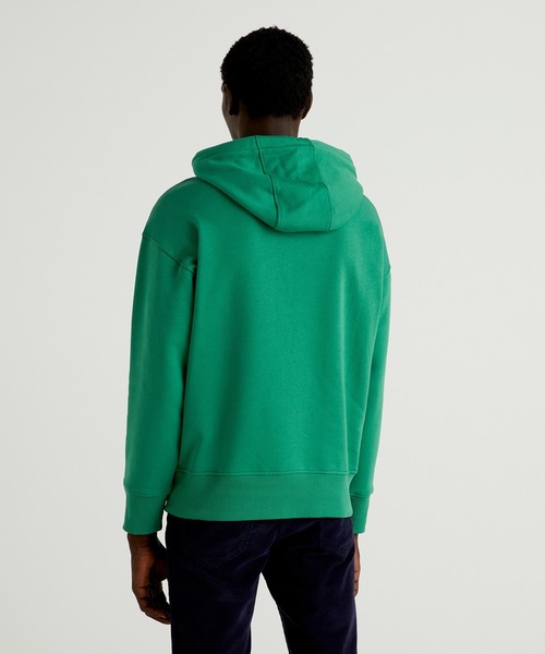 BENETTON (UNITED COLORS OF BENETTON)（ベネトンユナイテッドカラーズオブベネトン）の「ウィンタ－デザインフロントプリントスウェットフードパーカー（パーカー・メンズ・ホワイト/ネイビー/グリーン・SMALL/MEDIUM/LARGE/X-SMALL）」の7枚目の写真