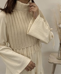 【apres jour clair】フリンジハイネックニットベスト【ZOZOTOWN限定アイテム】