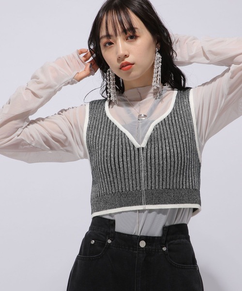 HARE（ハレ）の「ラメニットビスチェ(HARE)（ベスト）」 - WEAR