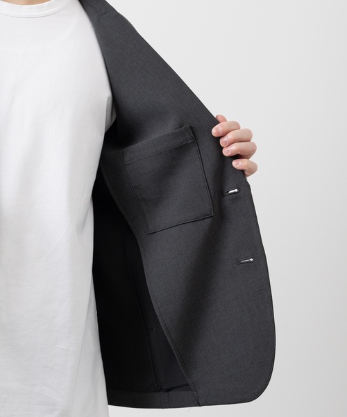 ATTACHMENT（アタッチメント）の「ストレッチダブルクロス 2B ジャケット / PE STRECHT DOUBLE CLOTH 2B JACKET（テーラードジャケット・メンズ・ライトグレー/ダークグレー/ブラック・1/2/3）」の9枚目の写真
