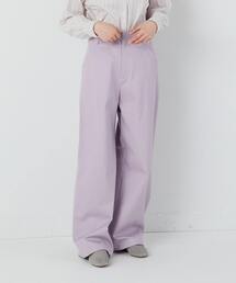 綿ポリエステルストレートパンツ