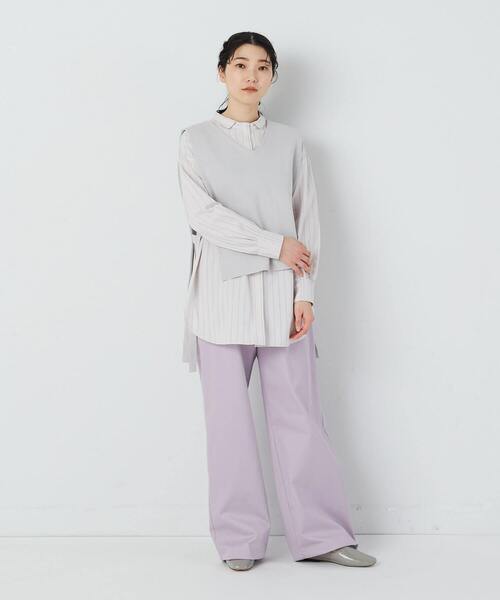 ADIEU TRISTESSE（アデュートリステス）の「綿ポリエステルストレートパンツ（その他パンツ・レディース・ラベンダー/ブラック・36/38）」の3枚目の写真