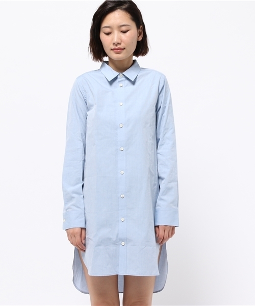 OUTLET（アウトレット）の「【BLOOM&BRANCH】SOSOブロードシャツOP（ワンピース・レディース・サックスブルー/ホワイト・0/1）」の3枚目の写真
